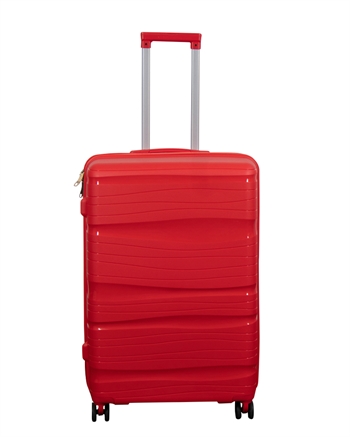 Stor resväska - Waves röd - Hardcase resväska - Smart reseväska