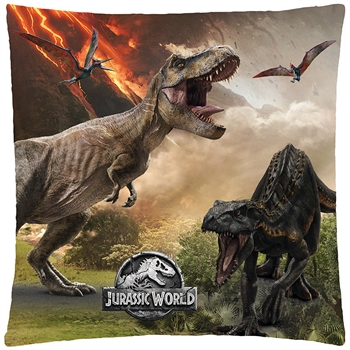 Jurassic World prydnadskudde 40x40 cm - barnkudde till barnrummet