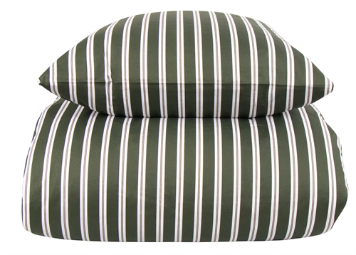 Sängkläder kingsize - 240x220 cm - 100 % mjuk bomullssatin - Stripe green - By Night sängkläder