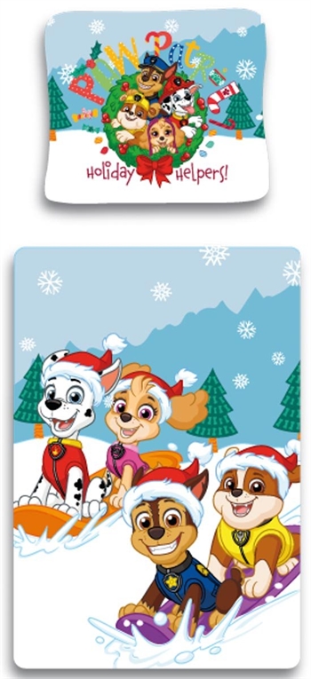 Julpåslakan - Paw Patrol - Holiday helpers - 100% bomull - 2-i-1 - 140x200 cm 