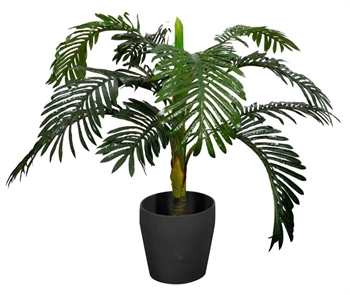 Konstgjord Encephalartos-växt - Höjd 110 cm - 1 stam med gröna blad - Konstgjord golvväxt