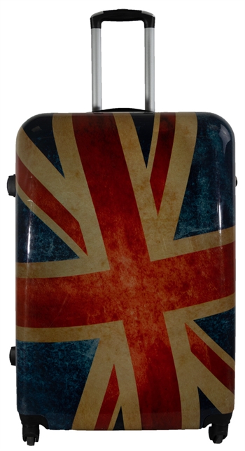 Stor resväska - Hardcase resväska med motiv - Union Jack - Exklusiv lättvikt resväska