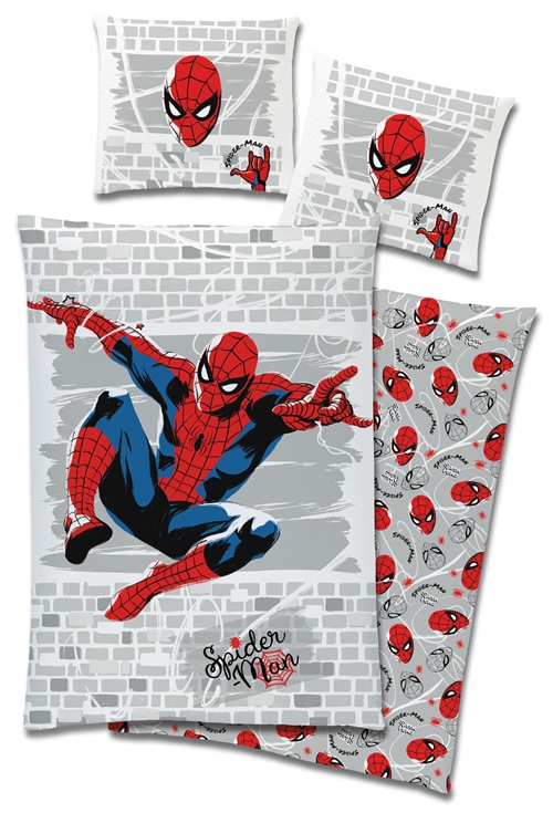 Spiderman sängkläder mjuka och sköna 100% bomullsflanell - 140x200 cm 2-i-1 design bäddset