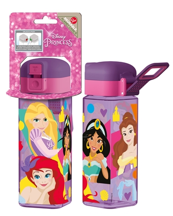 Disney Prinsessor dricksflaska - med låsfunktion - Snövit, Rapunzel, Ariel, Jasmine, Belle och Askungen