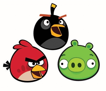 Wallstickers - Angry Birds - 3 st - 25x26,5 cm - 3D-effekt