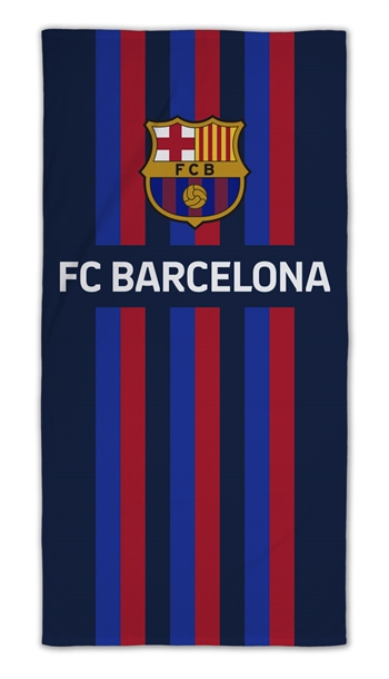 FC Barcelona handduk - 70x140 cm - FCB-logotyp och ränder - 100 % bomull - Badhandduk