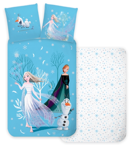 Frozen Sängkläder för barn 100x140 cm - Frost 2 Anna och Elsa Sängkläder för barn - 2 i 1 design - 100% bomull