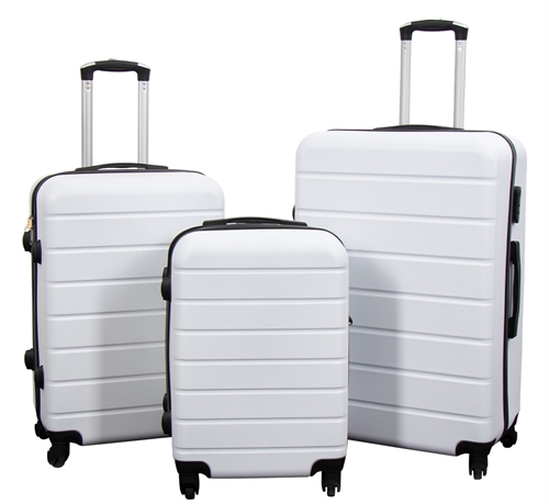 Erbjudanden på resväskor - Set med 3 st. - Exklusivt hardcase resväskset - Stripe White