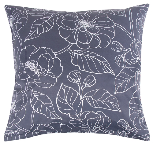 Örngott 60x63 cm - blåblommigt örngott i polycotton - Borg Living