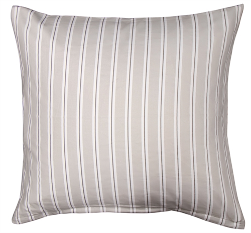 Kuddfodral 60x63 cm - 100% mjuk bomullssatin - Stripe grey - från By Night