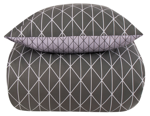 Sängkläder 240x220 - Harlequin grey - 2 i 1 - Grå sängkläder - King size - Sängkläder i 100% bomull