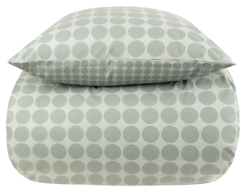 Sängkläder 240x220 - king size - Circle green - Prickiga sängkläder - 100% Bomull - Borg Living dubbelt påslakan