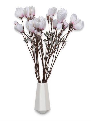 Magnoliagrenar - 89 cm - Vacker och konstgjord gren med vita och rosa blommor - Dekoration för hemmet