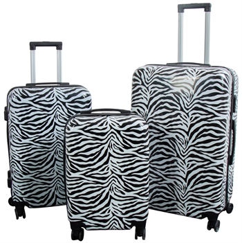 Resväskset - 3 st. - Resväska med motiv - Zebra - Hardcase lättvikt resväska med 4 hjul