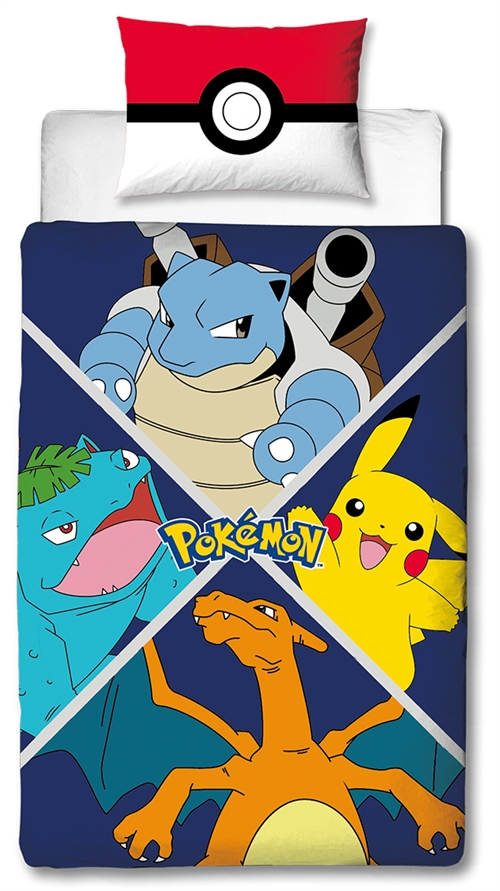 Pokemon sängkläder - 150x210 cm - Bäddset med 2 i 1-design - 100% bomull