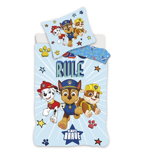 Paw Patrol juniorsängkläder 100x140 cm - Alltid modig - Vändbar design - 100% bomull