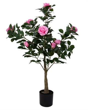 Konstgjort rosenträd 110 cm högt - Med rosa rosor och vackra detaljer