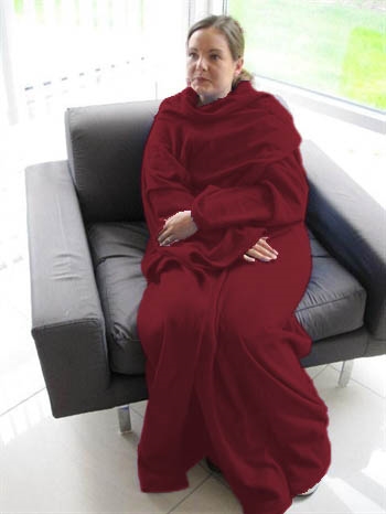 Snuggie pläd - Filt med ärmar - 130x180 cm - Bordeaux